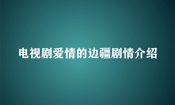 电视剧爱情的边疆剧情介绍