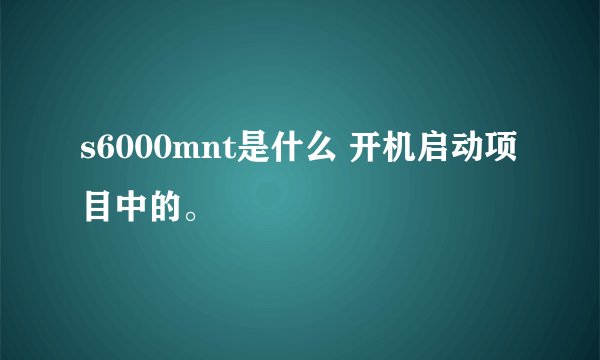 s6000mnt是什么 开机启动项目中的。