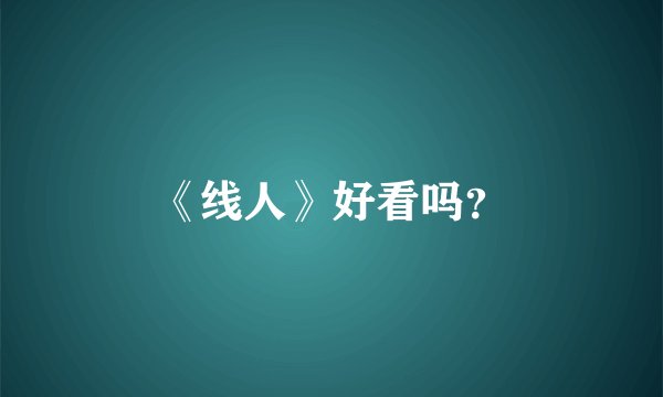 《线人》好看吗?