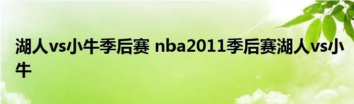 湖人vs小牛季后赛 nba2011季后赛湖人vs小牛