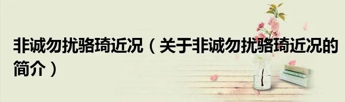 非诚勿扰骆琦近况（关于非诚勿扰骆琦近况的简介）