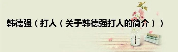 韩德强(打人(关于韩德强打人的简介))