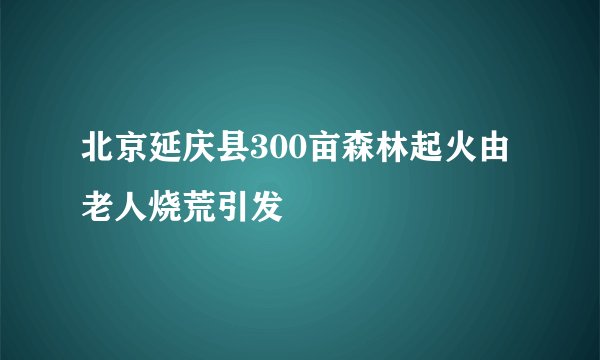 北京延庆县300亩森林起火由老人烧荒引发