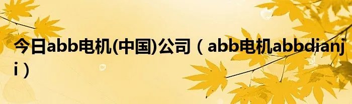 今日abb电机(中国)公司(abb电机abbdianji)