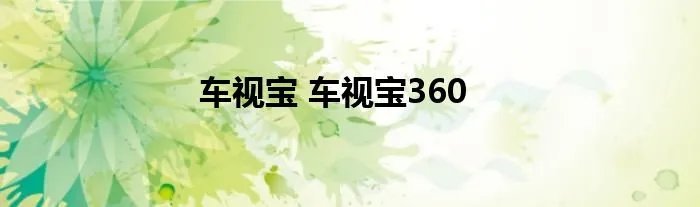 车视宝 车视宝360