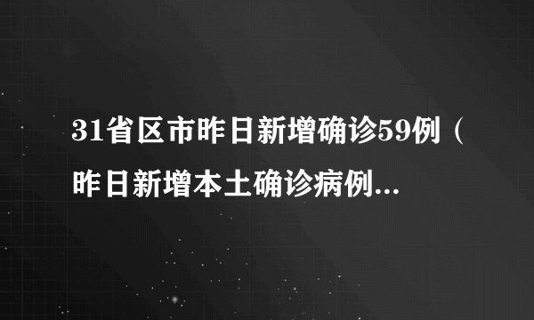 31省区市昨日新增确诊59例（昨日新增本土确诊病例60例）-飞外网