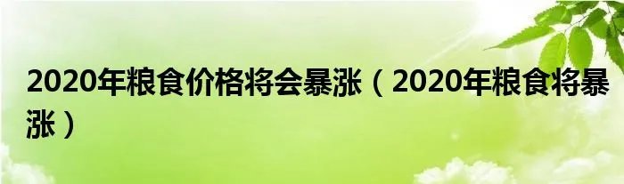 2020年粮食价格将会暴涨（2020年粮食将暴涨）