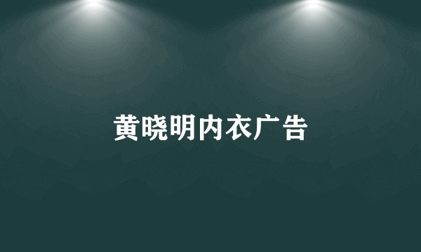 黄晓明内衣广告