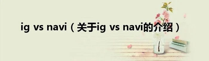 ig vs navi（关于ig vs navi的介绍）