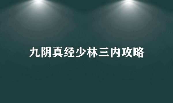 九阴真经少林三内攻略