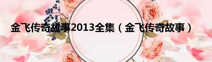 金飞传奇故事2013全集（金飞传奇故事）
