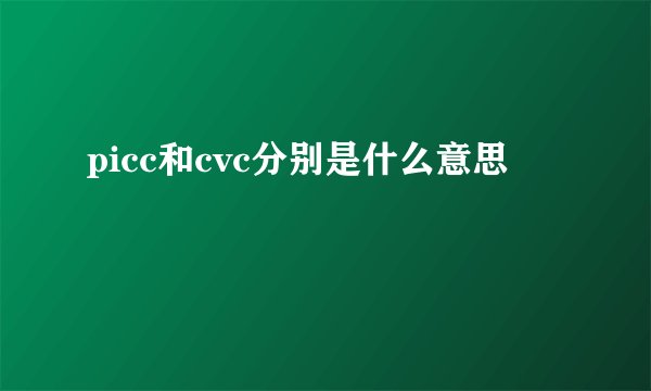 picc和cvc分别是什么意思