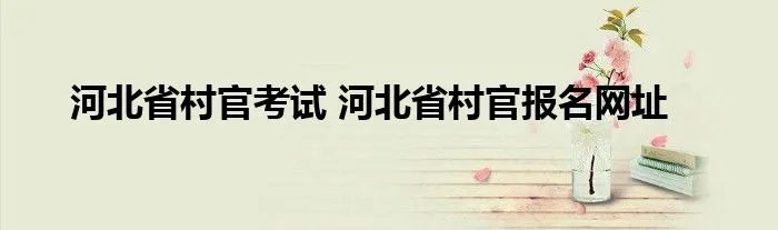 河北省村官考试 河北省村官报名网址