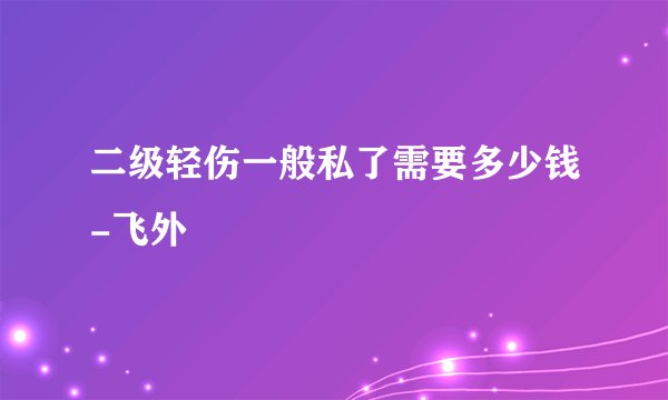 二级轻伤一般私了需要多少钱-飞外