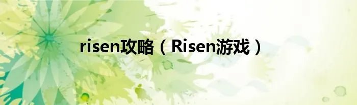 risen攻略（Risen游戏）