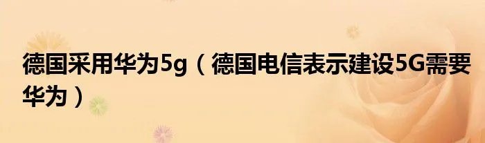 德国采用华为5g（德国电信表示建设5G需要华为）