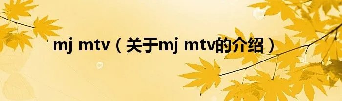 mj mtv（关于mj mtv的介绍）