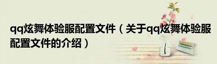 qq炫舞体验服配置文件（关于qq炫舞体验服配置文件的介绍）