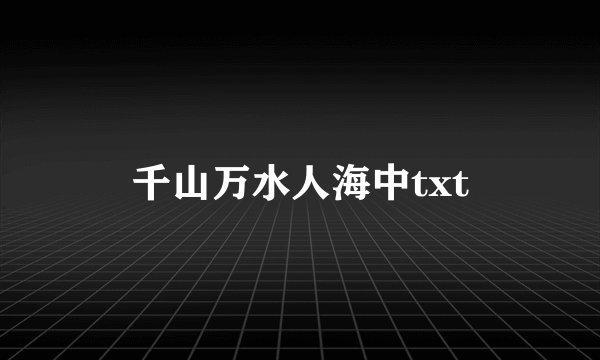千山万水人海中txt
