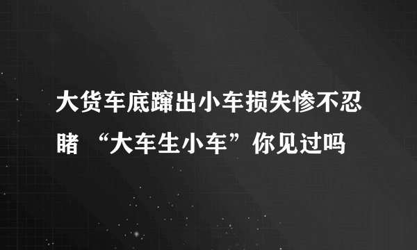 大货车底蹿出小车损失惨不忍睹 “大车生小车”你见过吗