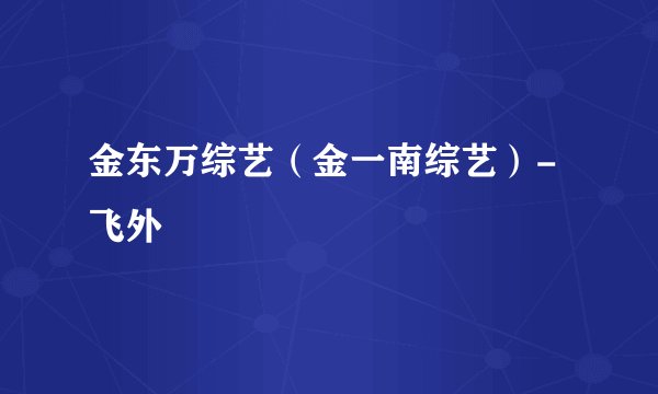金东万综艺(金一南综艺)-飞外