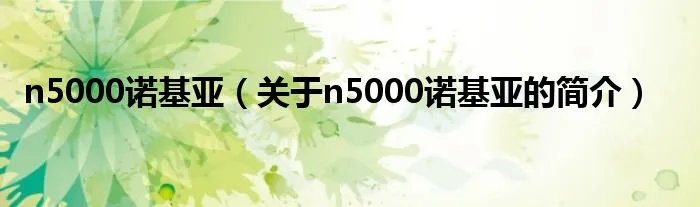 n5000诺基亚（关于n5000诺基亚的简介）