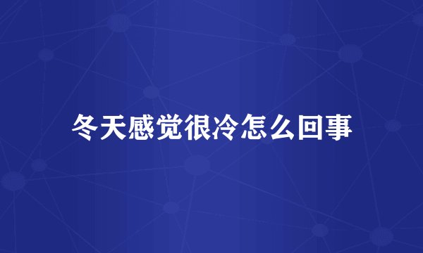 冬天感觉很冷怎么回事