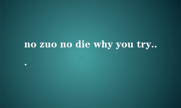 no zuo no die why you try等,后面还有两句的,是什么意思