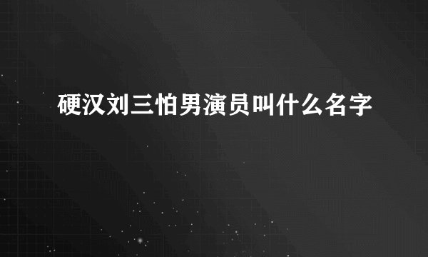 硬汉刘三怕男演员叫什么名字