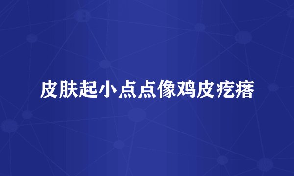 皮肤起小点点像鸡皮疙瘩