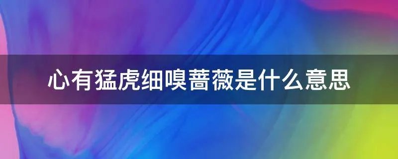 心有猛虎细嗅蔷薇是什么意思