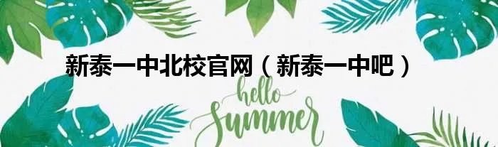 新泰一中北校官网（新泰一中吧）