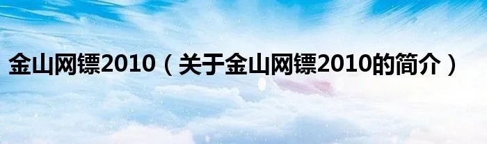 金山网镖2010(关于金山网镖2010的简介)
