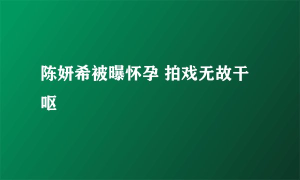陈妍希被曝怀孕 拍戏无故干呕