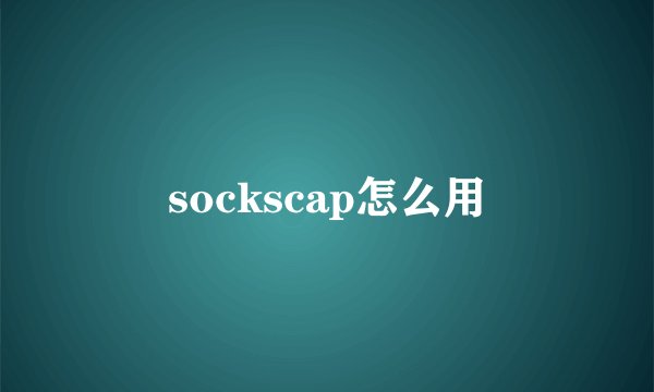 sockscap怎么用