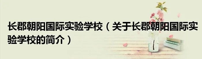 长郡朝阳国际实验学校（关于长郡朝阳国际实验学校的简介）
