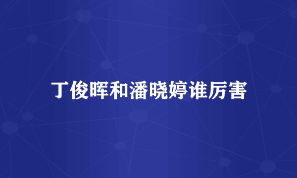 丁俊晖和潘晓婷谁厉害