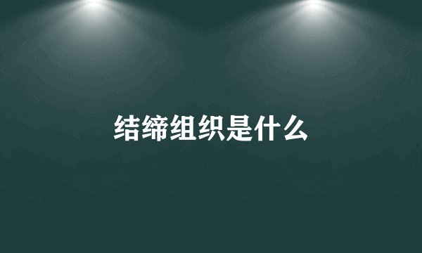 结缔组织是什么