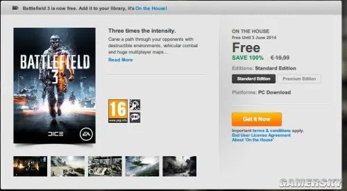 《战地3》免费领取！EA堪称业界良心