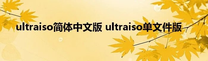 ultraiso简体中文版 ultraiso单文件版