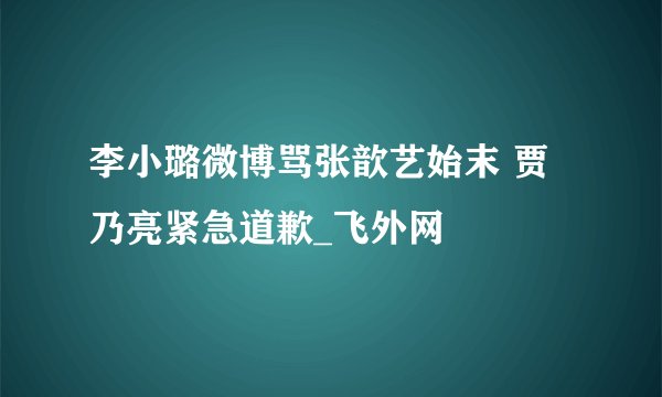 李小璐微博骂张歆艺始末 贾乃亮紧急道歉_飞外网