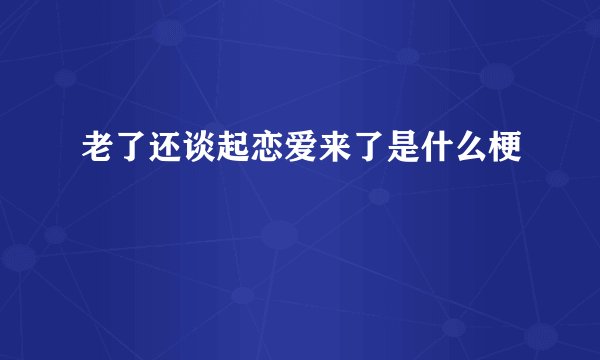 老了还谈起恋爱来了是什么梗