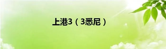 上港3（3悉尼）