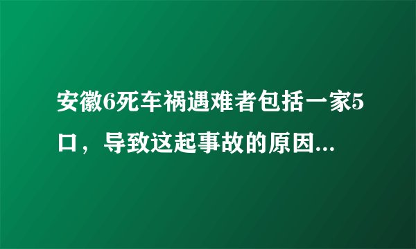 安徽6死车祸遇难者包括一家5口，导致这起事故的原因是什么？