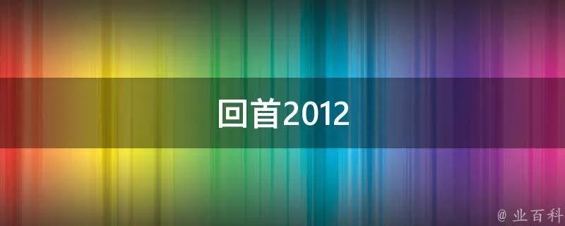 回首2012