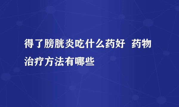 得了膀胱炎吃什么药好 药物治疗方法有哪些