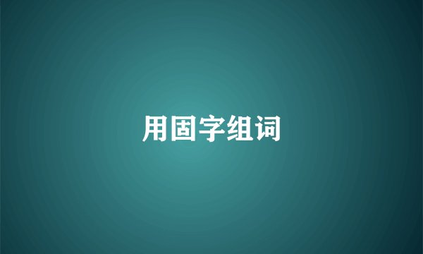 用固字组词
