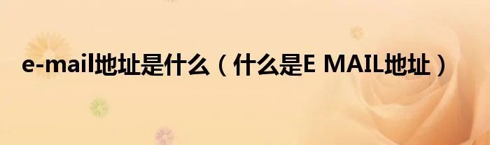 e-mail地址是什么（什么是E MAIL地址）