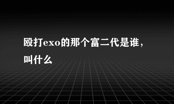 殴打exo的那个富二代是谁，叫什么