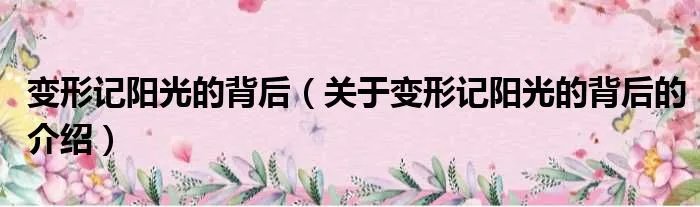 变形记阳光的背后(关于变形记阳光的背后的介绍)